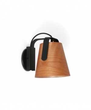 STOOD Aplique negro y madera